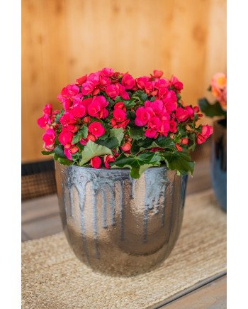 Keraminis vazonas SIYA, apvalus, auksinis, 29 x 27(A) cm