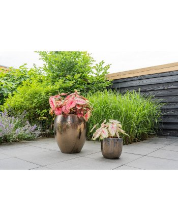 Keraminis vazonas SIYA, apvalus, auksinis, 29 x 27(A) cm