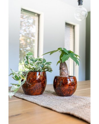 Keraminis vazonas KAE, apvalus, rudas, 22 x 13(A) cm