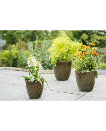 Keraminis vazonas LEON, apvalus, žalias, 36 x 36(A) cm