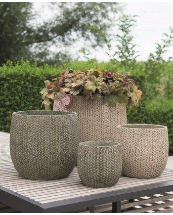 Keraminis vazonas LALARIA, apvalus, smėlinis, 46 x 42(A) cm