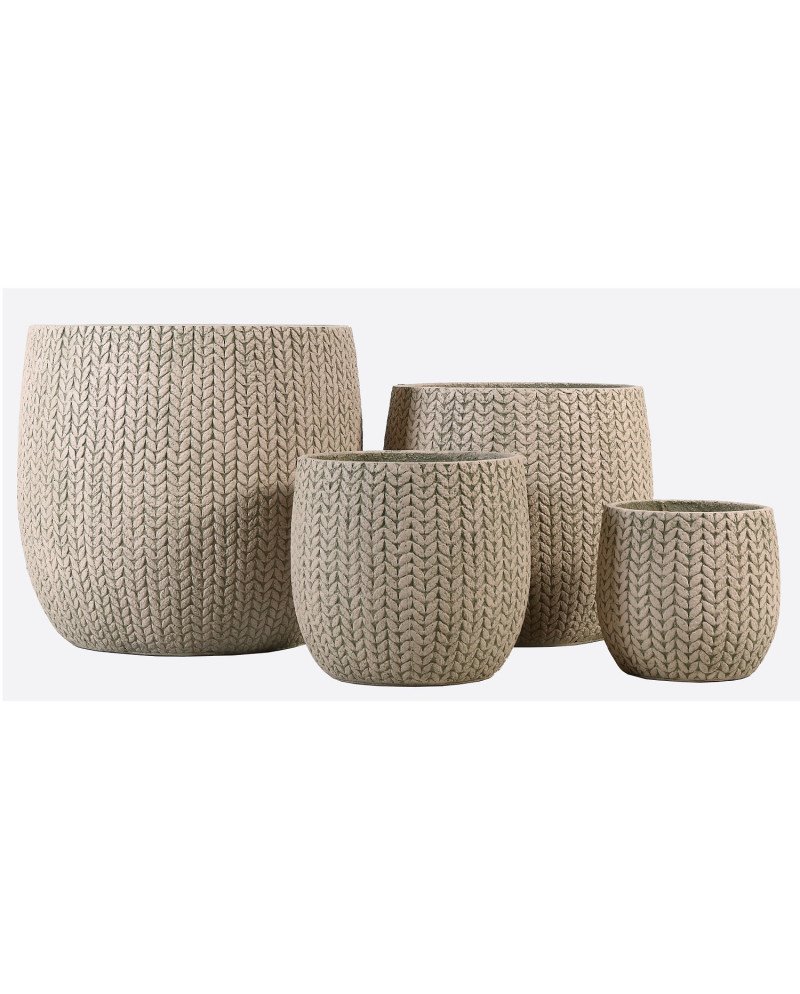 Keraminis vazonas LALARIA, apvalus, smėlinis, 46 x 42(A) cm