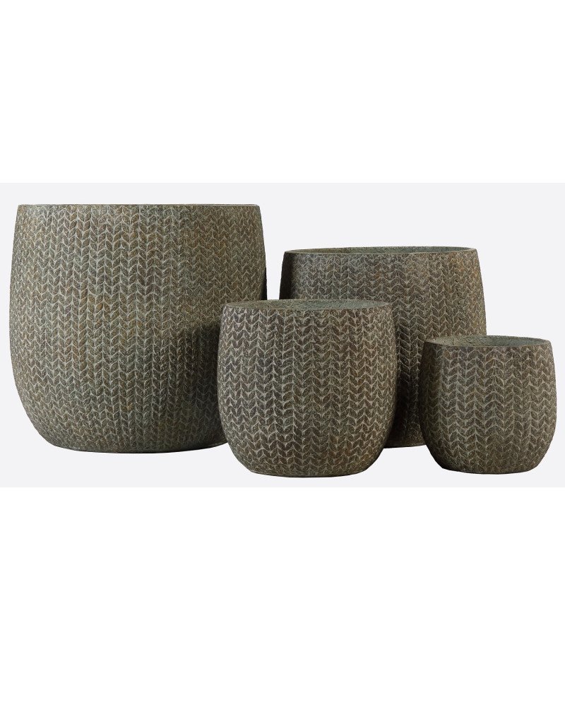 Keraminis vazonas LALARIA, apvalus, žalias, 37 x 33(A) cm