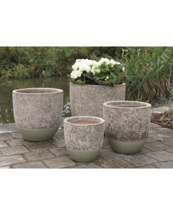 Keraminis vazonas LAMIA, apvalus, žalias, 26 x 26(A) cm