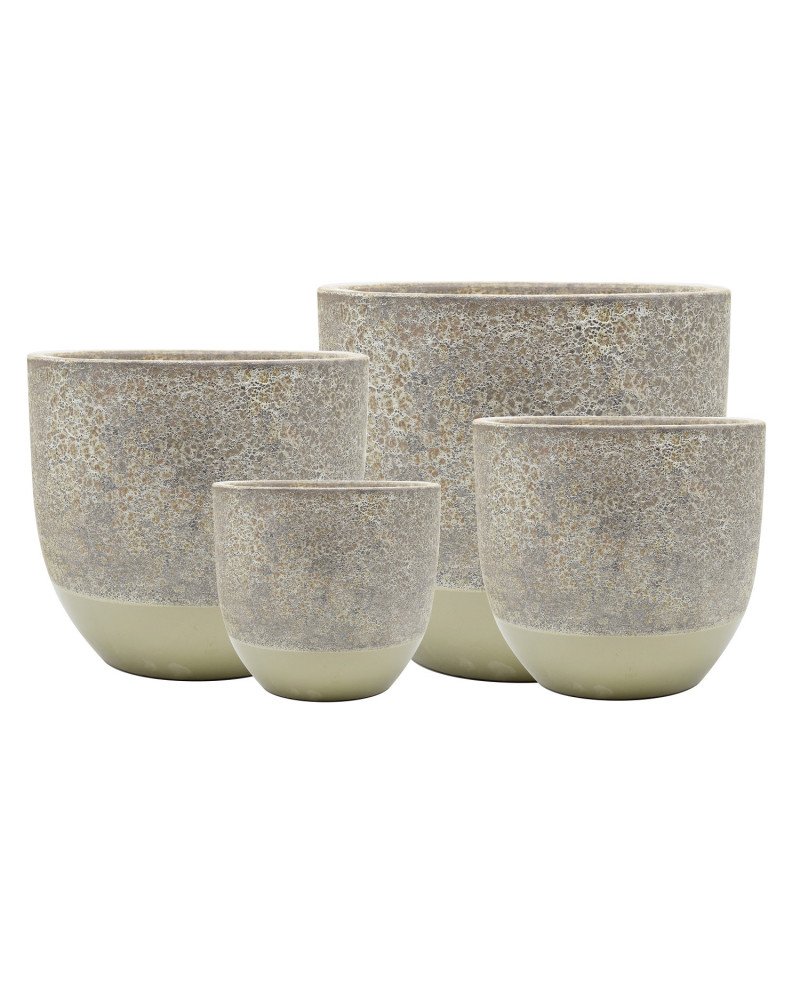 Keraminis vazonas LAMIA, apvalus, žalias, 32 x 30,5(A) cm