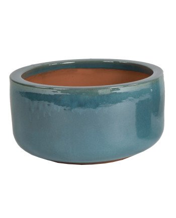 Keraminis vazonas Glazed, apvalus, žalias, 38 x 20(A) cm