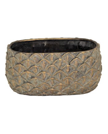 Keraminis vazonas Ara, ovalus, žalias, 27x15 x 13(A) cm