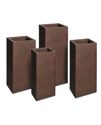 Keraminis vazonas Texas, kvadratinis, rudas, 28 x 60(A) cm