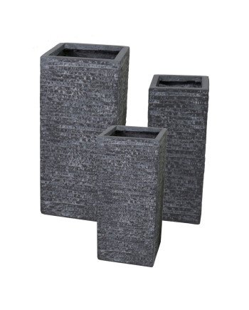 Keraminis vazonas Utah, kvadratinis, tams.pilkas, 27 x 60(A) cm