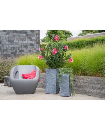 Keraminis vazonas Utah, kvadratinis, tams.pilkas, 34 x 71(A) cm