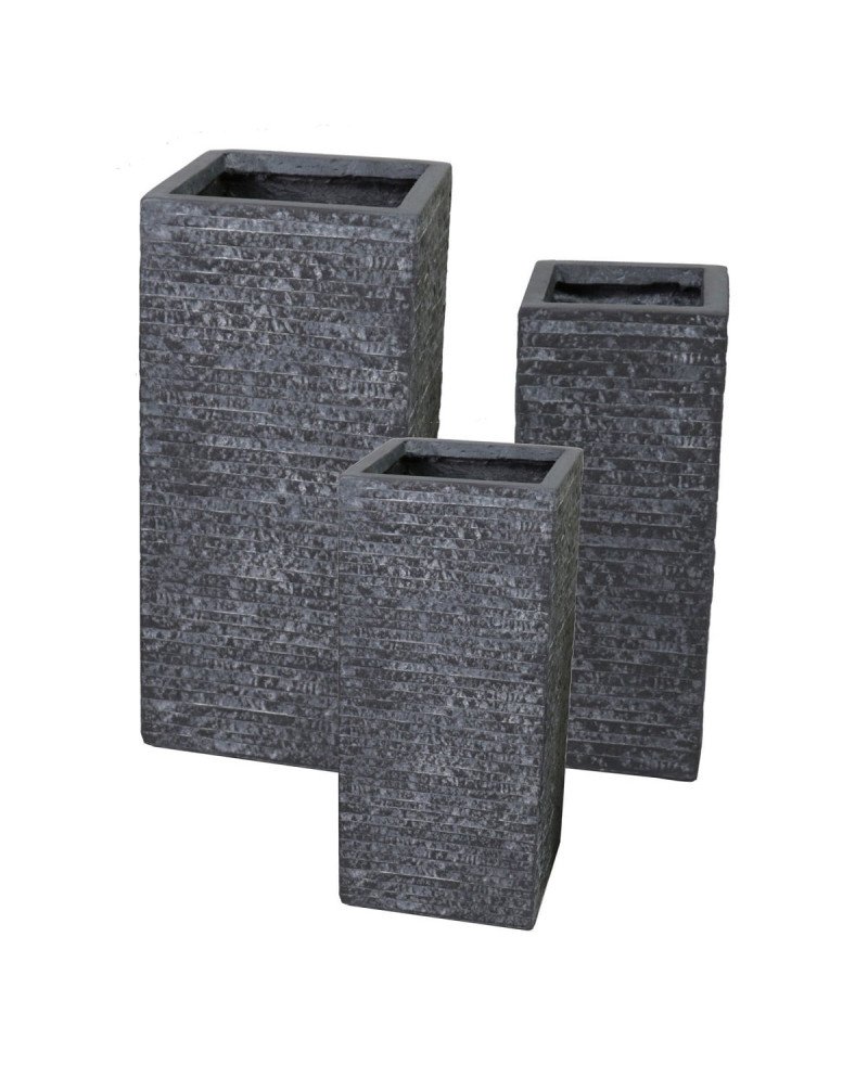 Keraminis vazonas Utah, kvadratinis, tams.pilkas, 34 x 71(A) cm