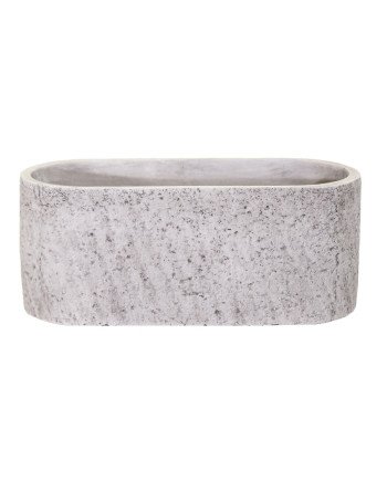 Keraminis vazonas Aswan, ovalus, pilkas, 29x12,5 x 12(A) cm