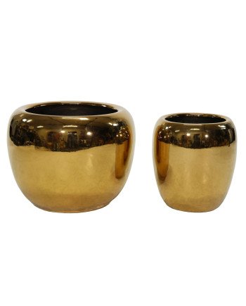 Keraminis vazonas Emperor, apvalus, auksinis, 31 x 35(A) cm