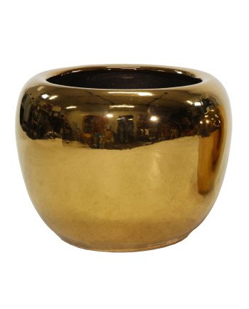 Keraminis vazonas Emperor, apvalus, auksinis, 48 x 40(A) cm