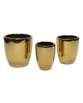 Keraminis vazonas Emperor, apvalus, auksinis, 39 x 42(A) cm