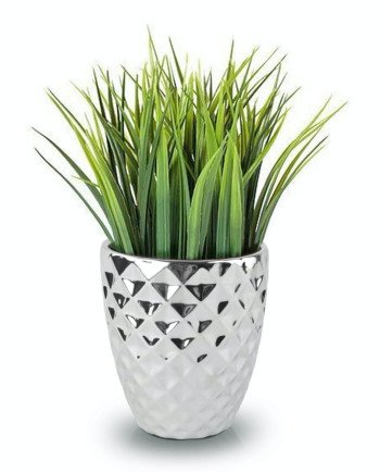 Keraminis vazonas MOON, apvalus, sidabrinis, 14 x 15(A) cm | Rik-Pot.eu