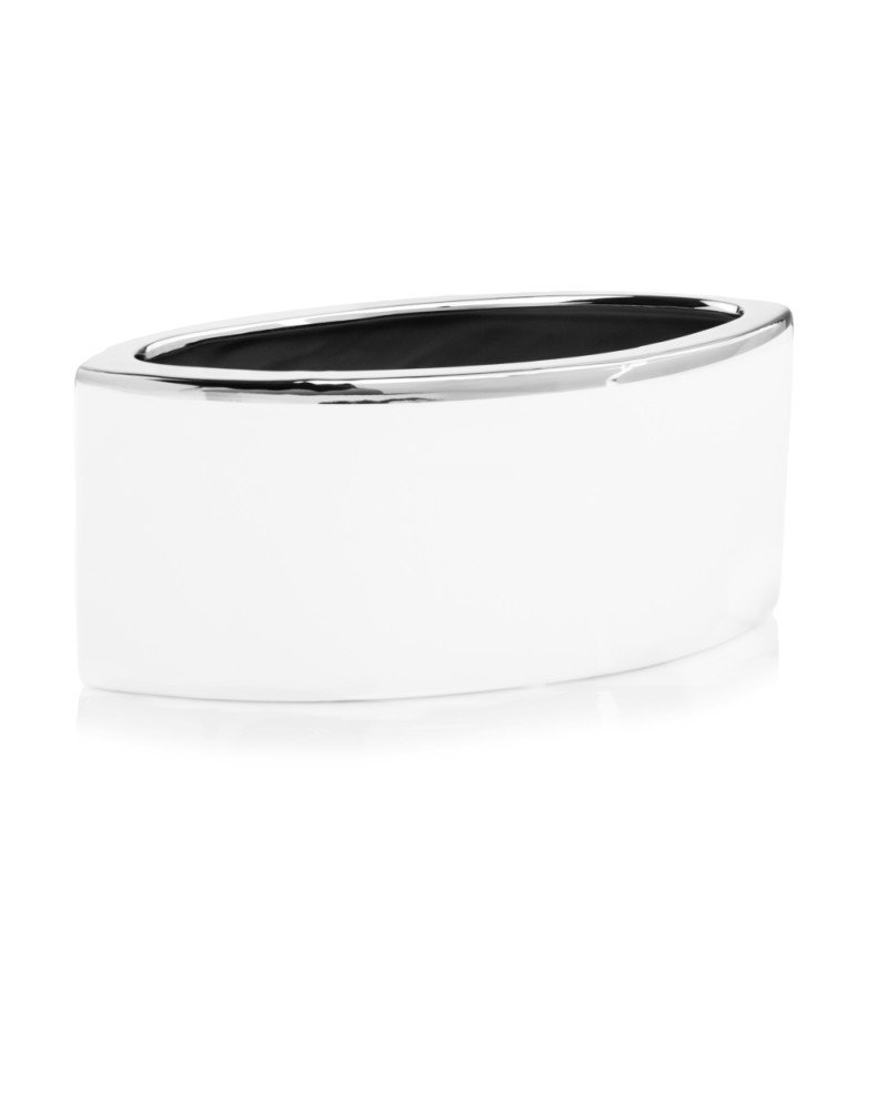 Keraminis vazonas MOON, laivelis, baltas/sidabrinis, 32x15 x 14(A) cm | Rik-Pot.eu