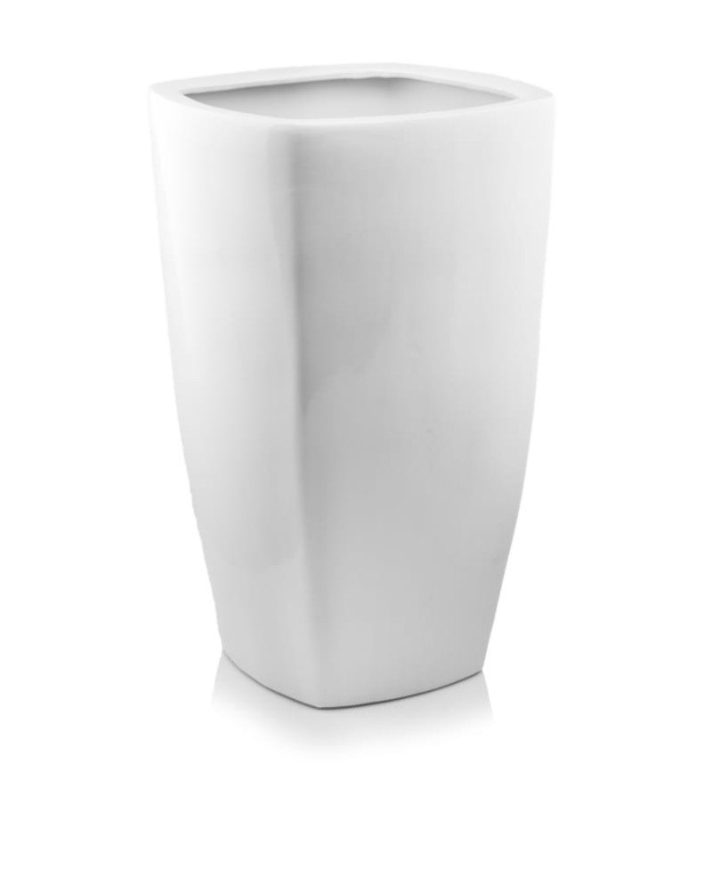 Keraminis vazonas MOOD, kvadratinis, baltas, 38 x 61(A) cm | Rik-Pot.eu