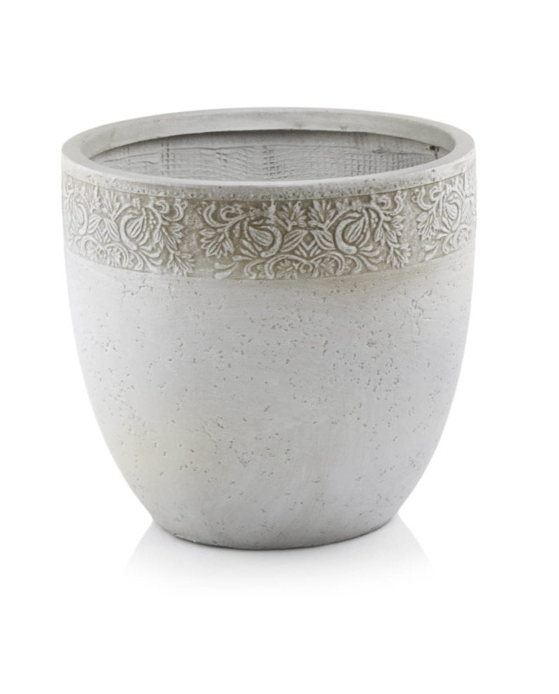 Keraminis vazonas ECOLITE, apvalus, pilkas, 45 x 44(A) cm | Rik-Pot.eu