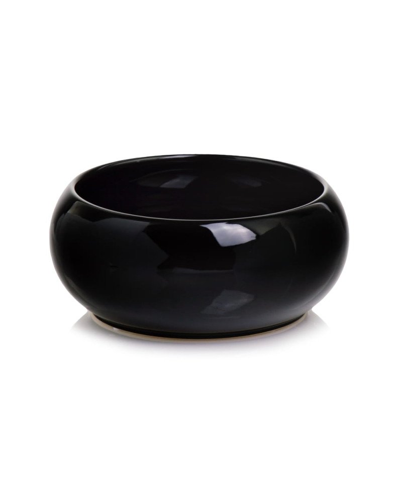 Keraminis vazonas PIANO, apvalus, juodas, 19 x 8(A) cm | Rik-Pot.eu