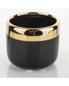 Keraminis vazonas, apvalus, juodas/auksinis, 7,5 x 6,5(A) cm | Rik-Pot.eu