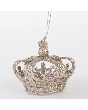 Žaisl.pakab.plastik., karūna, šampano spalvos, 6,5x7,5x7,5 cm | Rik-Pot.eu