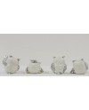 Figūrėlė Pelėda (4vnt kompl.), kreminė/sidabrinė, 7x5x7(A) cm | Rik-Pot.eu