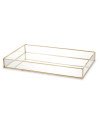 Padėklas metalas/stiklas, stačiakampis, auksinis, 29x18,5x4(A) cm | Rik-Pot.eu