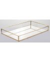 Padėklas metalas/stiklas, stačiakampis, auksinis, 29x18,5x4(A) cm | Rik-Pot.eu