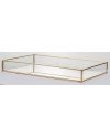 Padėklas metalas/stiklas, stačiakampis, auksinis, 29x18,5x4(A) cm | Rik-Pot.eu
