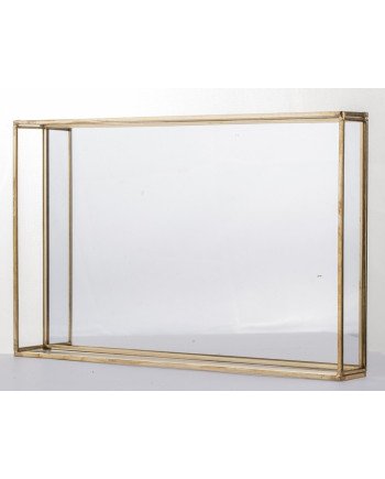 Padėklas metalas/stiklas, stačiakampis, auksinis, 29x18,5x4(A) cm | Rik-Pot.eu