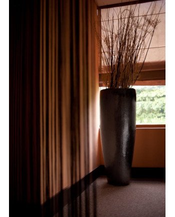 Keraminis vazonas GLAZED, apvalus, grafitinis, 50 x 90(A) cm | Rik-Pot.eu