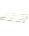 Padėklas metalas/stiklas, stačiakampis, auksinis, 34x24x4(A) cm | Rik-Pot.eu