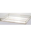 Padėklas metalas/stiklas, stačiakampis, auksinis, 34x24x4(A) cm | Rik-Pot.eu
