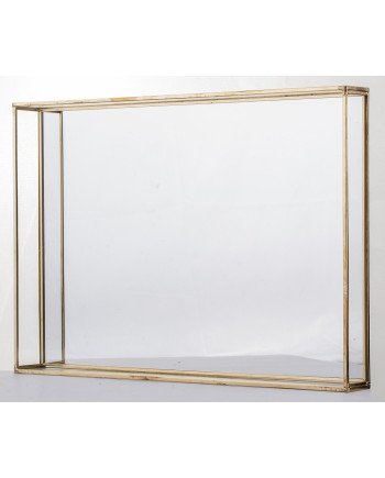 Padėklas metalas/stiklas, stačiakampis, auksinis, 34x24x4(A) cm | Rik-Pot.eu