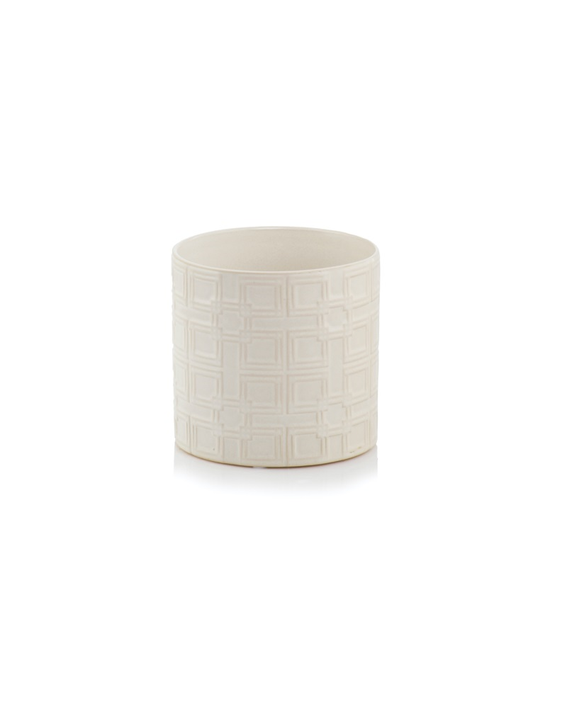 Keraminis vazonas VINTAGE, apvalus, kreminis, 23 x 22(A) cm | Rik-Pot.eu