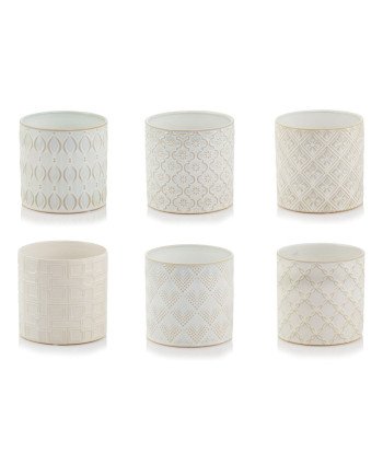 Keraminis vazonas VINTAGE, apvalus, kreminis, 23 x 22(A) cm | Rik-Pot.eu