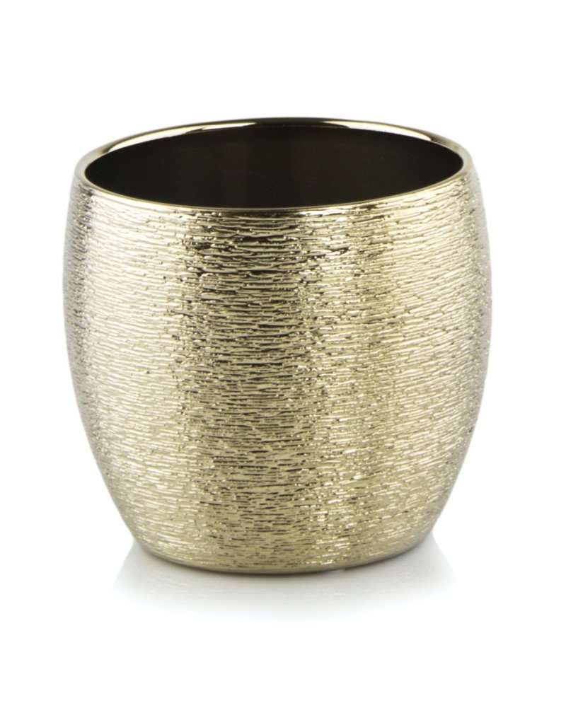 Keraminis vazonas GOLD, apvalus, auksinis, 11 x 9(A) cm | Rik-Pot.eu
