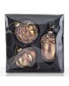 Kalėd.stikl.žaisl., 3vnt kompl., auksiniai, 6,5 x 12(A) cm | Rik-Pot.eu