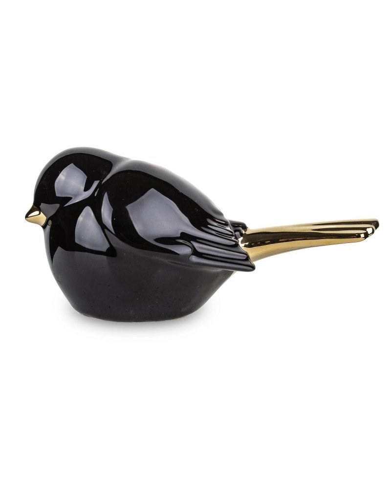 Figūrėlė Paukštis, juoda/auksinė, 15x8x7(A) cm | Rik-Pot.eu