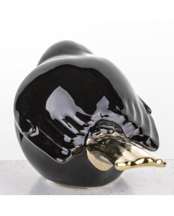 Figūrėlė Paukštis, juoda/auksinė, 15x8x7(A) cm | Rik-Pot.eu