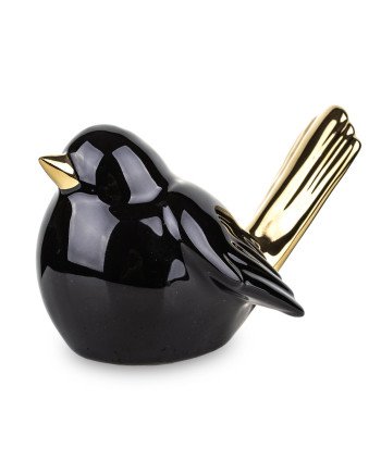 Figūrėlė Paukštis, juoda/auksinė, 12,5x9x8(A) cm | Rik-Pot.eu