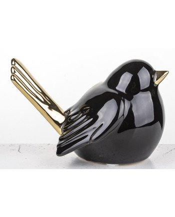 Figūrėlė Paukštis, juoda/auksinė, 12,5x9x8(A) cm | Rik-Pot.eu