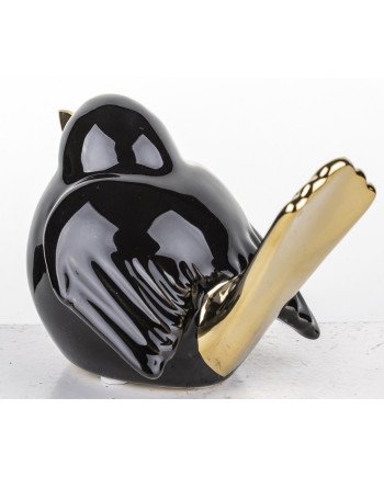 Figūrėlė Paukštis, juoda/auksinė, 12,5x9x8(A) cm | Rik-Pot.eu