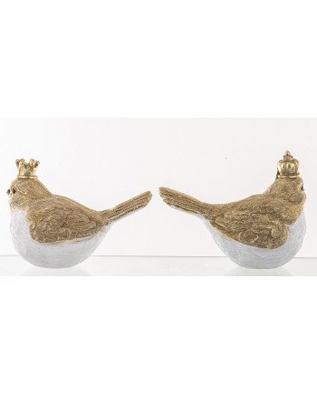 Figūrėlė Paukštis (2vnt kompl.), balta/auksinė, 15x8x11(A) cm | Rik-Pot.eu