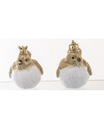 Figūrėlė Paukštis (2vnt kompl.), balta/auksinė, 15x8x11(A) cm | Rik-Pot.eu