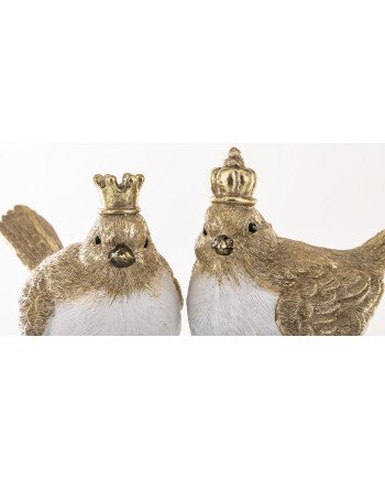 Figūrėlė Paukštis (2vnt kompl.), balta/auksinė, 15x8x11(A) cm | Rik-Pot.eu