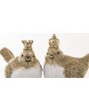Figūrėlė Paukštis (2vnt kompl.), balta/auksinė, 15x8x11(A) cm | Rik-Pot.eu