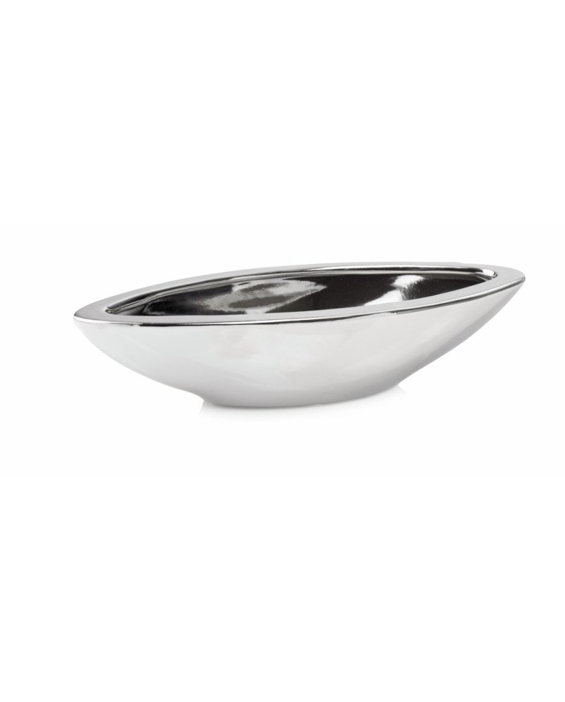 Keraminis vazonas MOON, laivelis, sidabrinis, 32x12 x 7(A) cm | Rik-Pot.eu