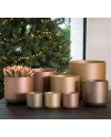 Keraminis vazonas (3 vnt kompl.) LISAROSE, apvalus, auksinis/rudas, 13,6 x 12,6(A) cm | Rik-Pot.eu